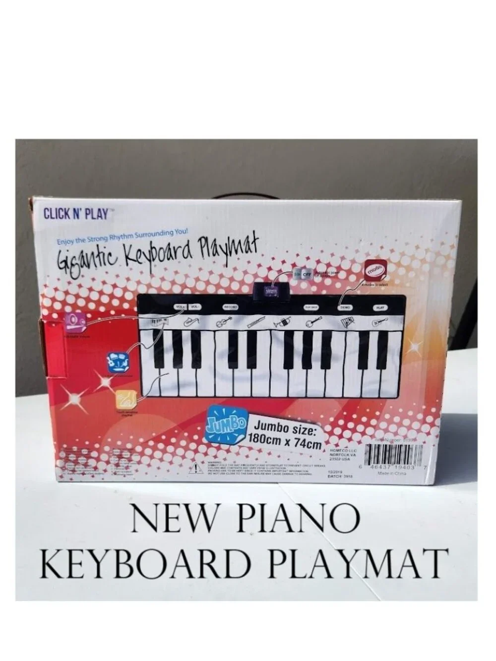 New Giant Floor Piano Keyboard Playmat Foldable Mat Musical Instrument Toddler K